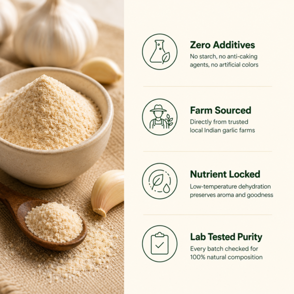 Garlic - 2 Premium Dehydrated Garlic Powder (100% Pure)